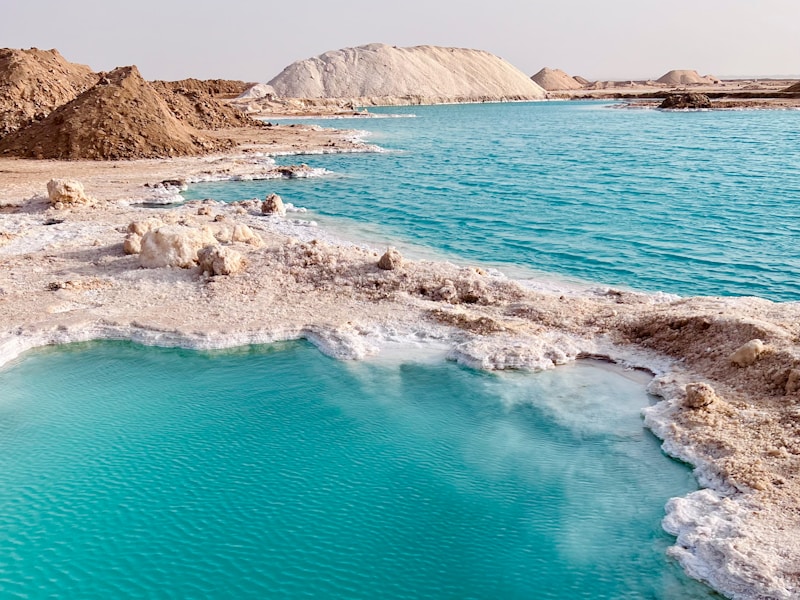 Salt lakes and date palms of Siwa Oasis in the western desert